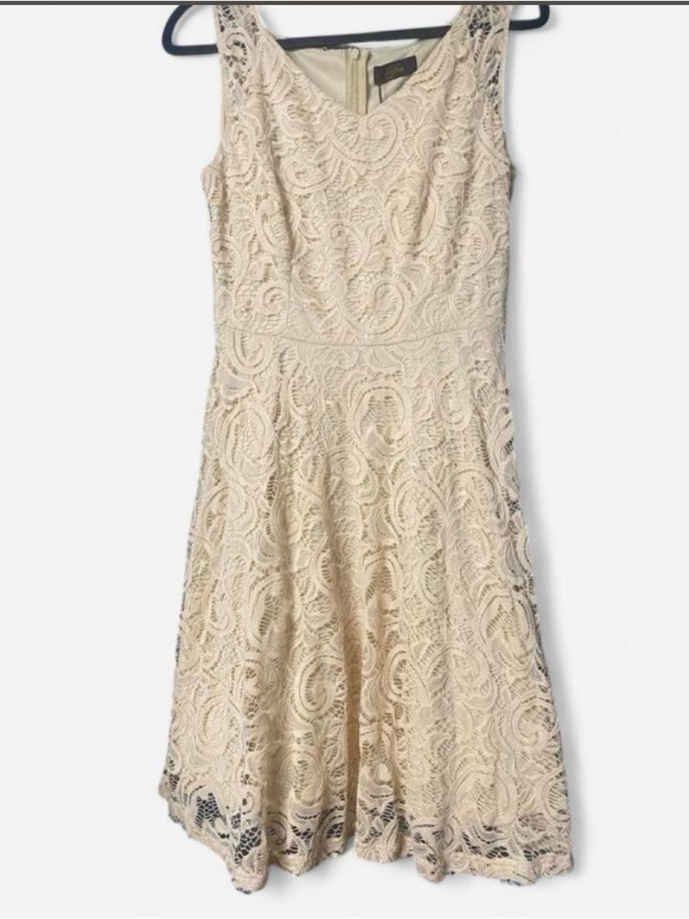 Girls' Cream Lace A-Line Formal Dress